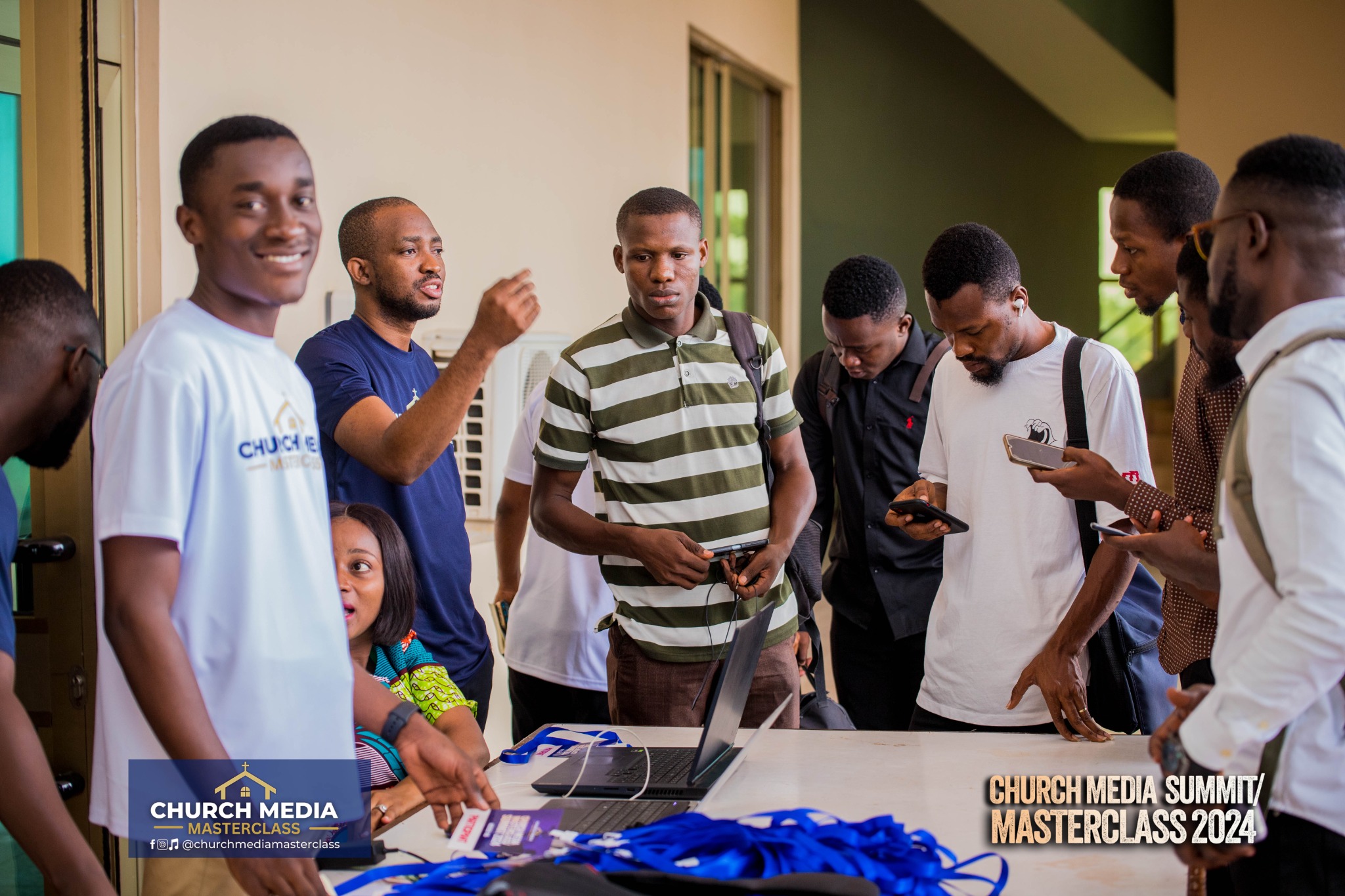 Church Media Masterclass participants at the registration desk