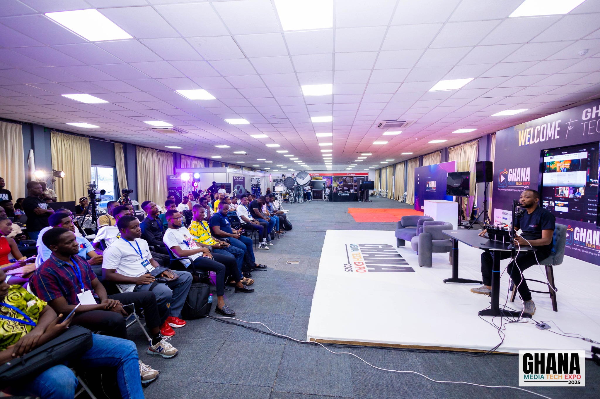 Audience attending a practical session at Ghana Media Tech Expo 2025